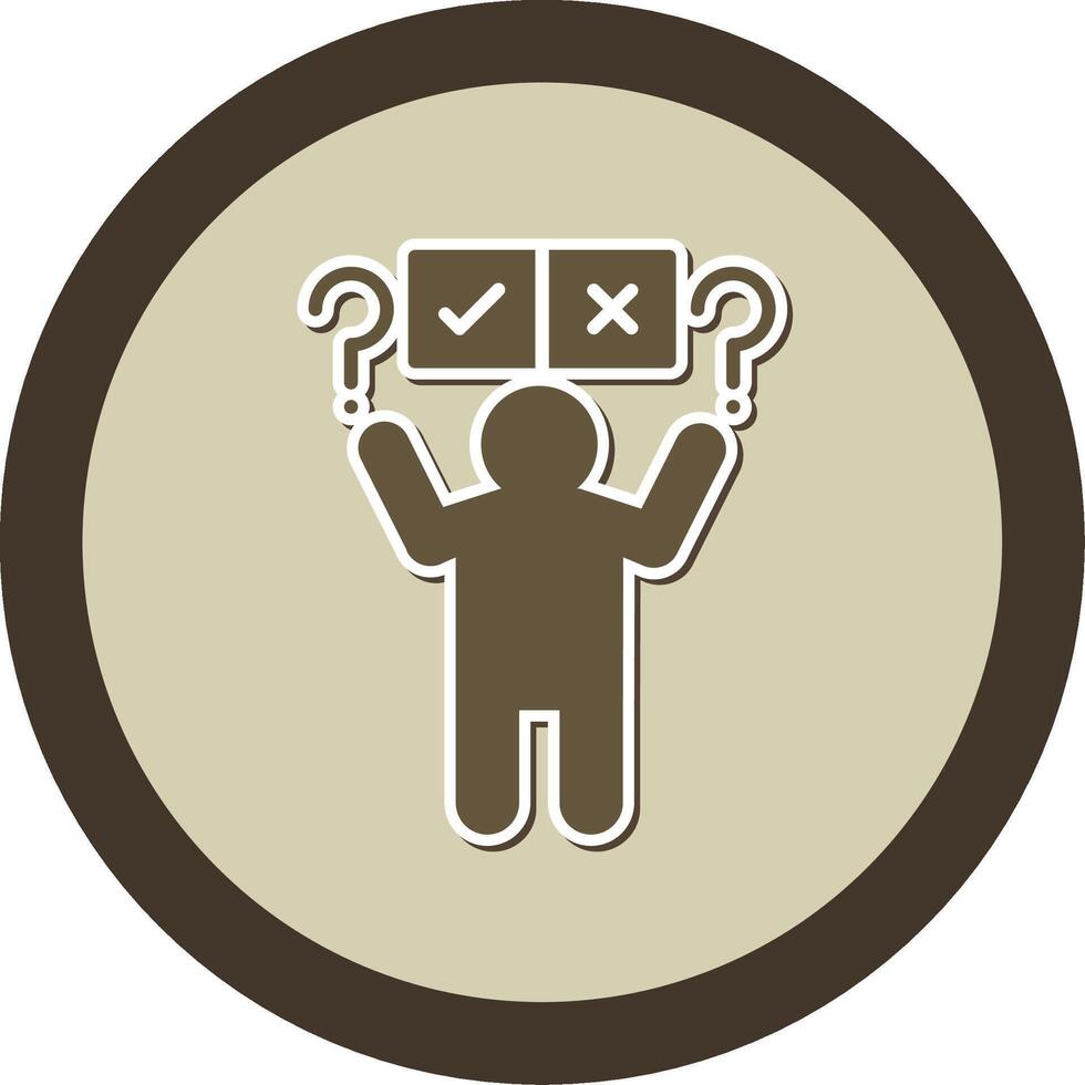 Confusion Sticker Circle Icon vector