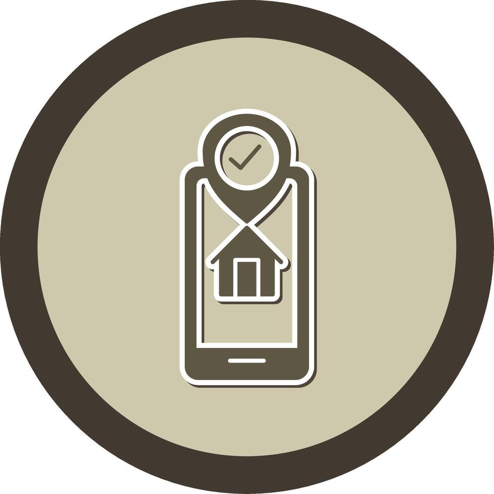 Gps Tracker Sticker Circle Icon vector