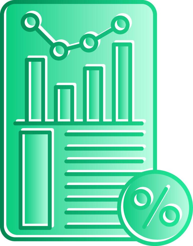 Sales Report Gradient Slip Icon vector