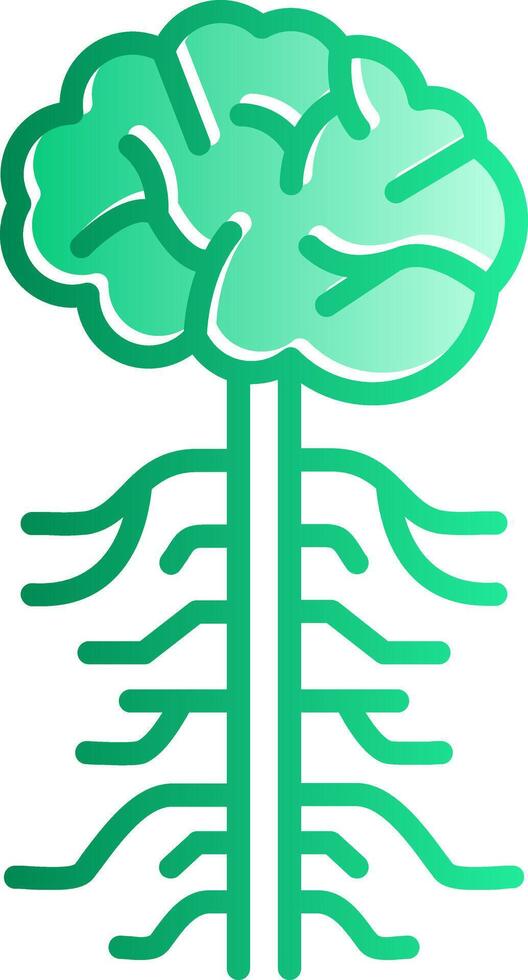 Nervous System Gradient Slip Icon vector