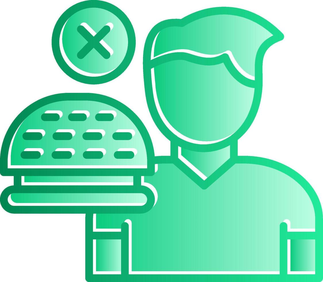 No Appetite Gradient Slip Icon vector