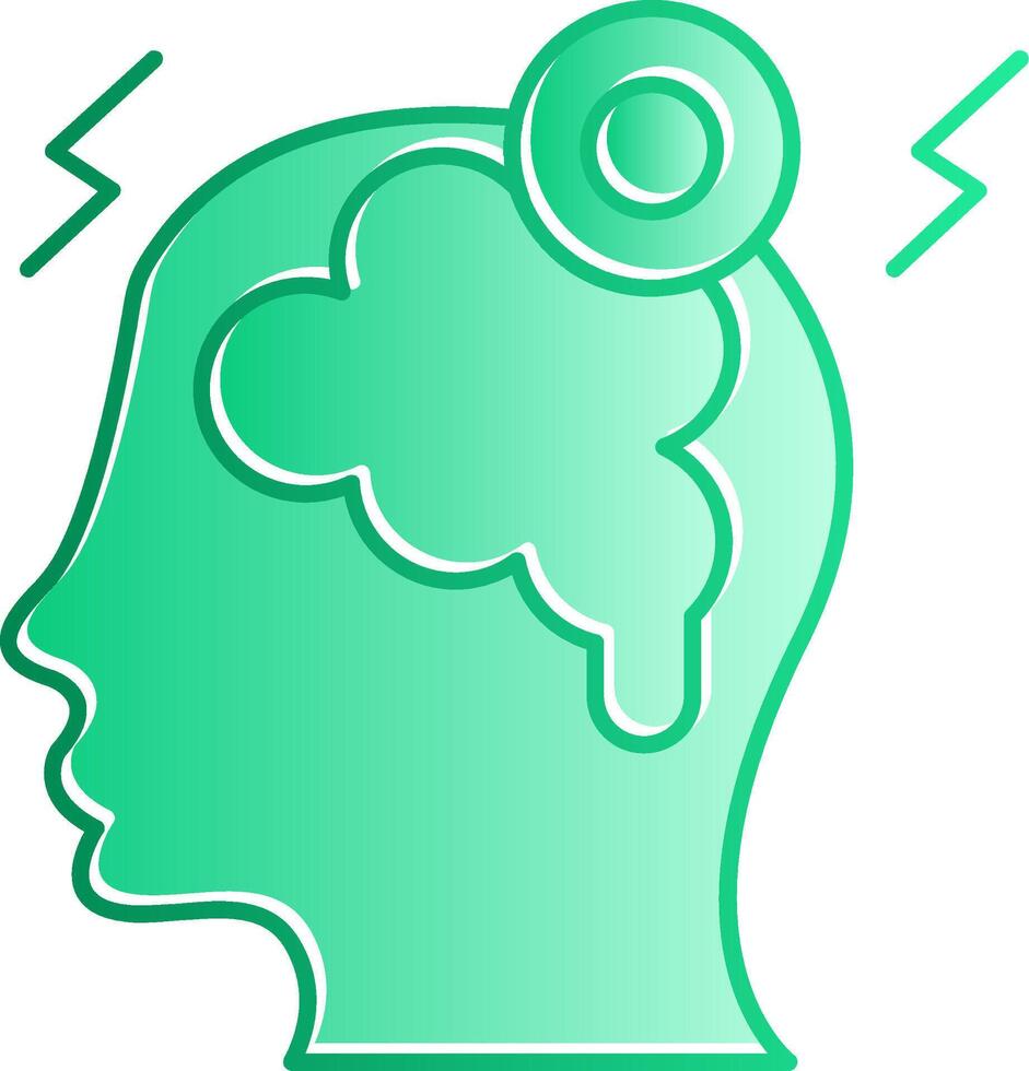 Headache Gradient Slip Icon vector