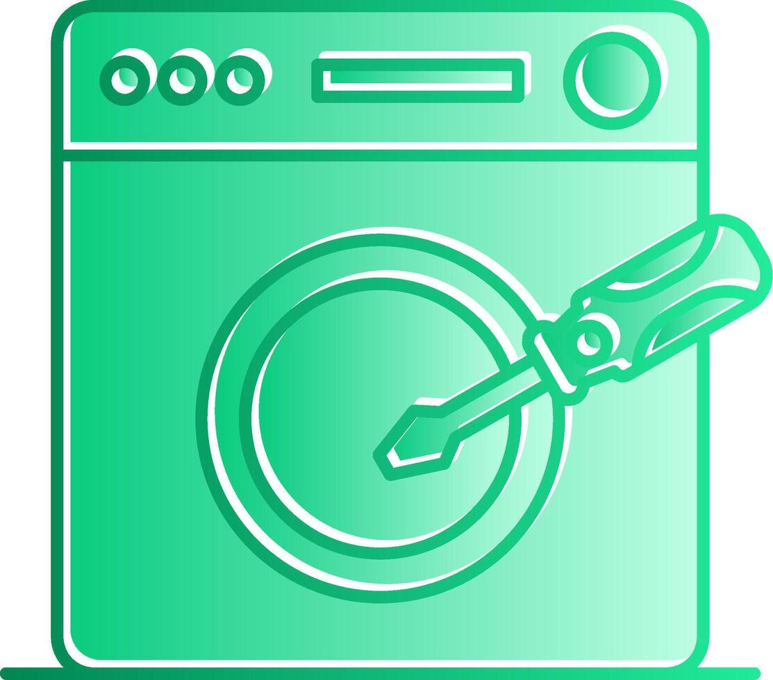 Washing Machine Repair Gradient Slip Icon vector
