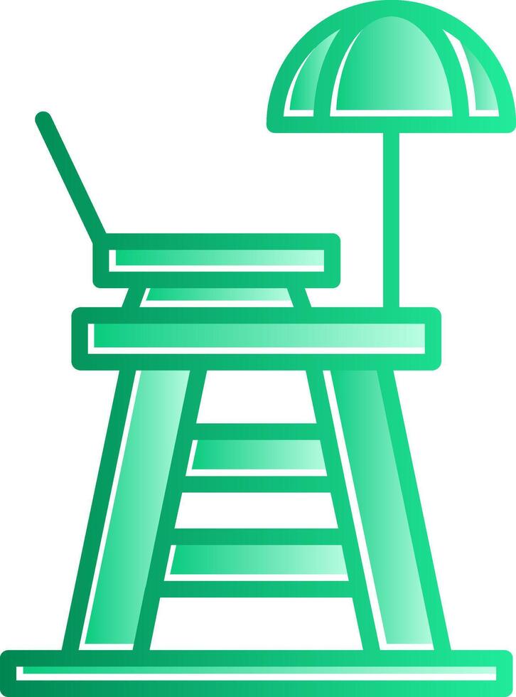 Lifeguard Chair Gradient Slip Icon vector
