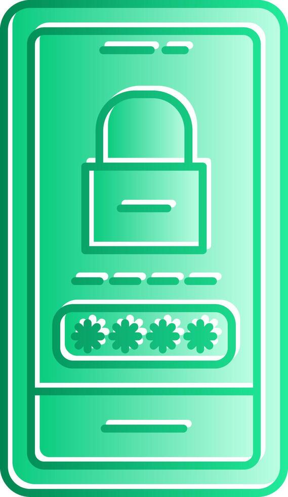 Password Lock Gradient Slip Icon vector