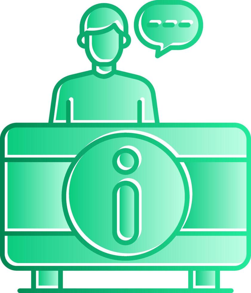Information Desk Gradient Slip Icon vector