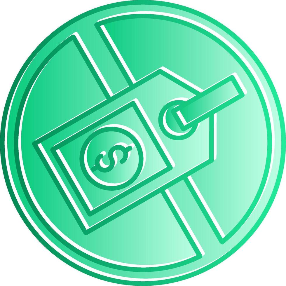 No Sales Gradient Slip Icon vector