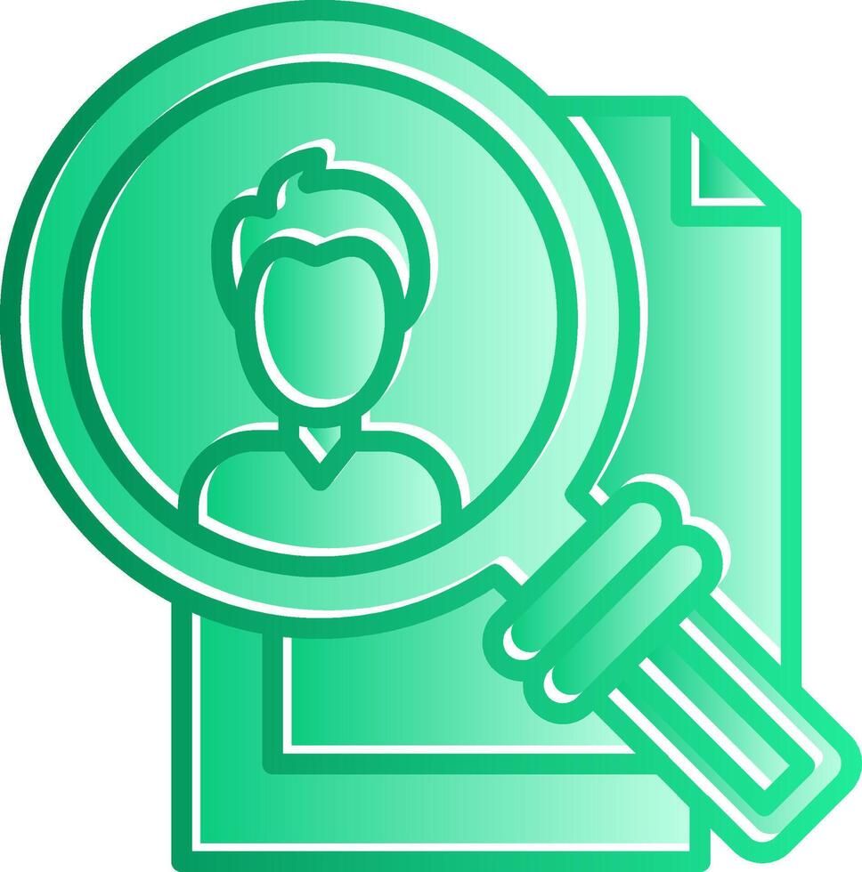 Search Employee Gradient Slip Icon vector