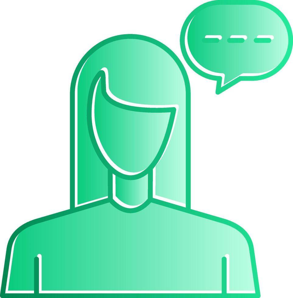 Virtual Assistant Gradient Slip Icon vector