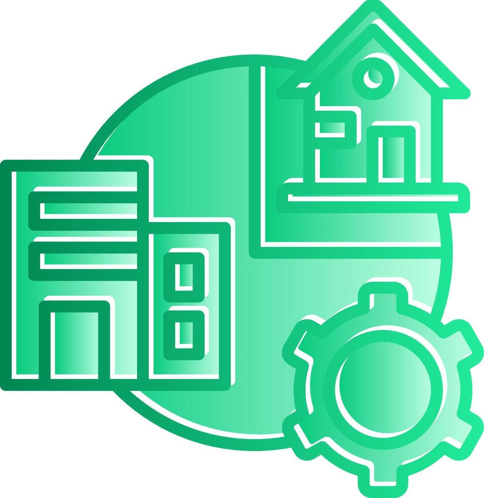 Hybrid Work Gradient Slip Icon vector