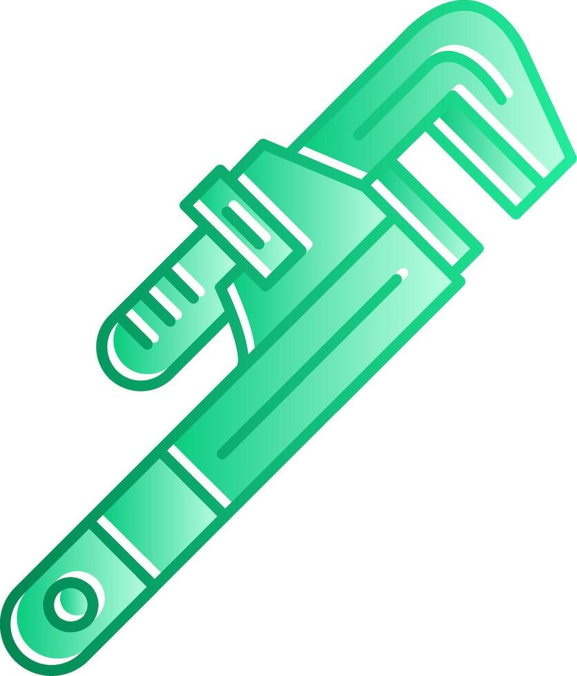 Pipe Wrench Gradient Slip Icon vector