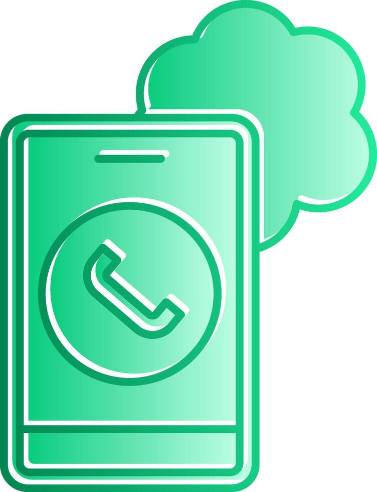 Cloud Based Calling Gradient Slip Icon vector