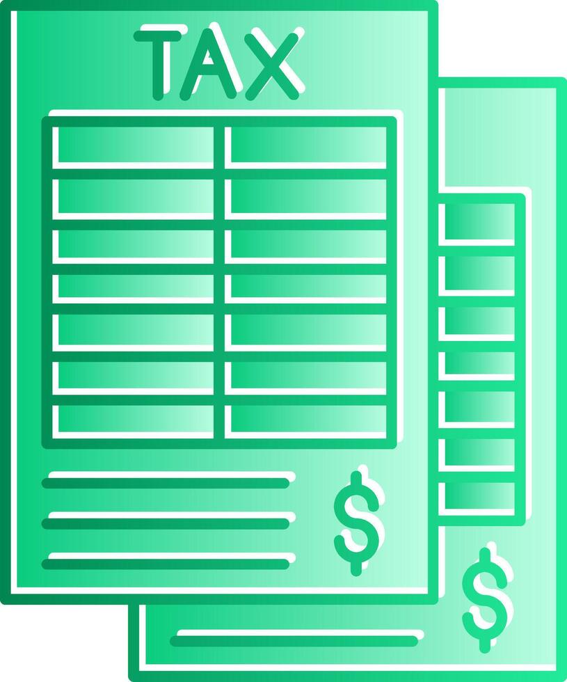 Tax Form Gradient Slip Icon vector