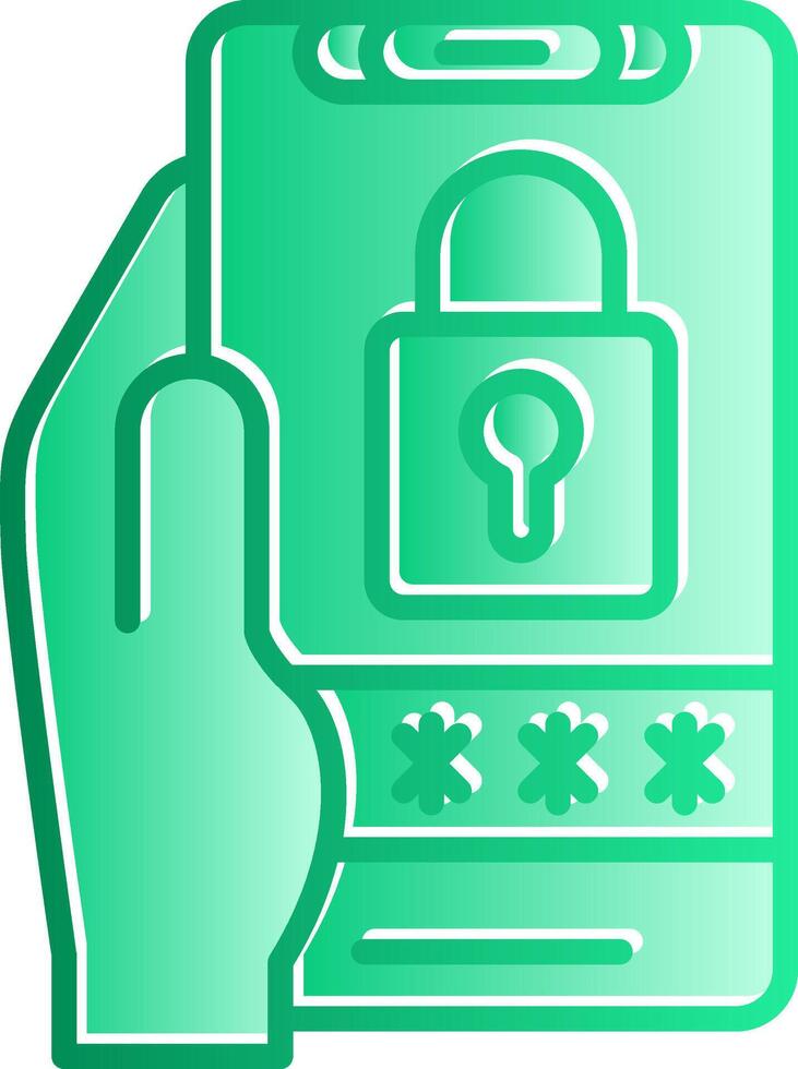 Pin Code Gradient Slip Icon vector