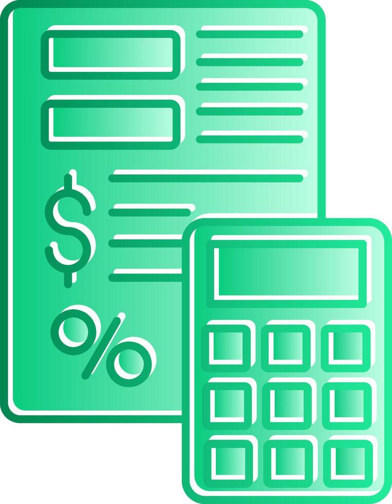 Expense Calculation Gradient Slip Icon vector