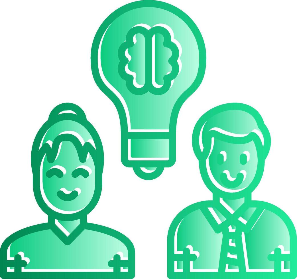 Team Idea Gradient Slip Icon vector
