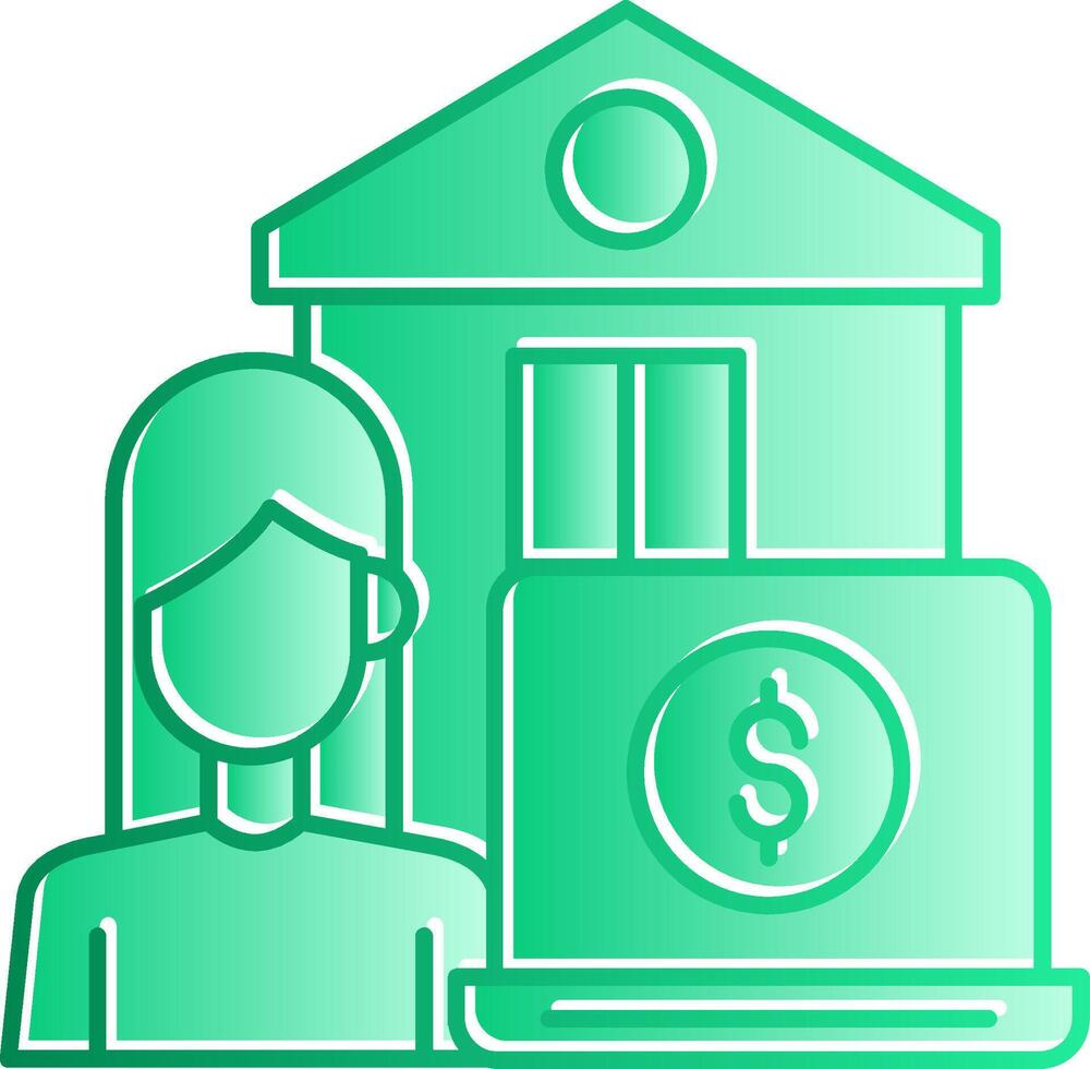 Work From Home Gradient Slip Icon vector
