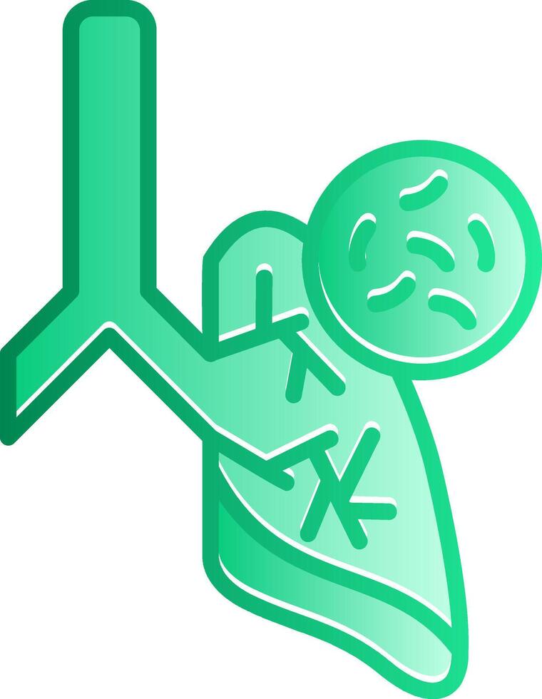 Germs In Lungs Gradient Slip Icon vector