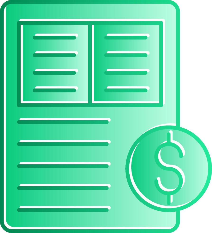 Bookkeeper Gradient Slip Icon vector