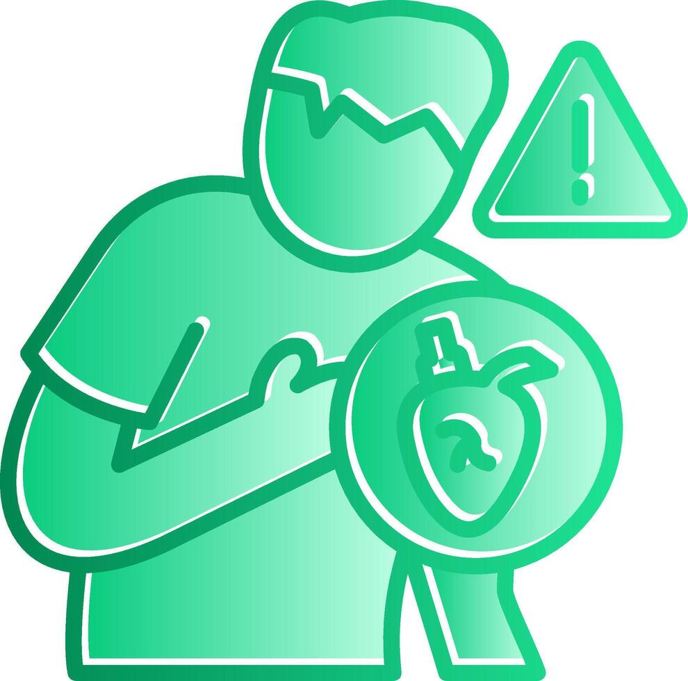Heart Attack Gradient Slip Icon vector