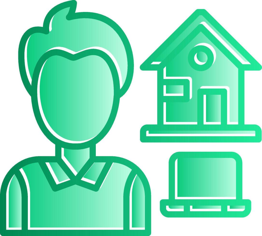 Work At Home Gradient Slip Icon vector