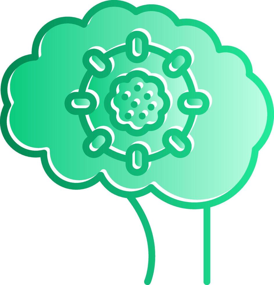 Brain Tumor Gradient Slip Icon vector