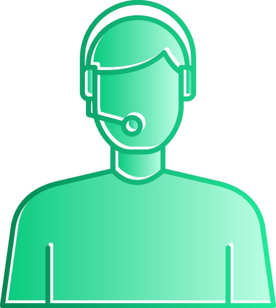 Virtual Assistant Gradient Slip Icon vector