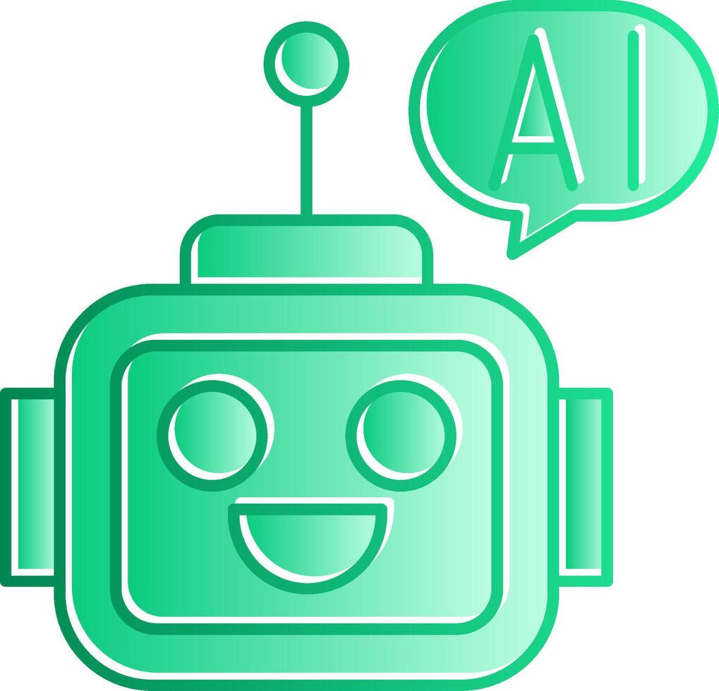 Ai Assistant Gradient Slip Icon vector