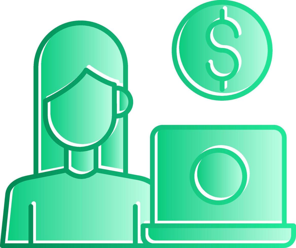 Freelancer Gradient Slip Icon vector