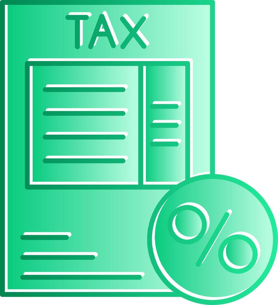 Tax Percentage Gradient Slip Icon vector