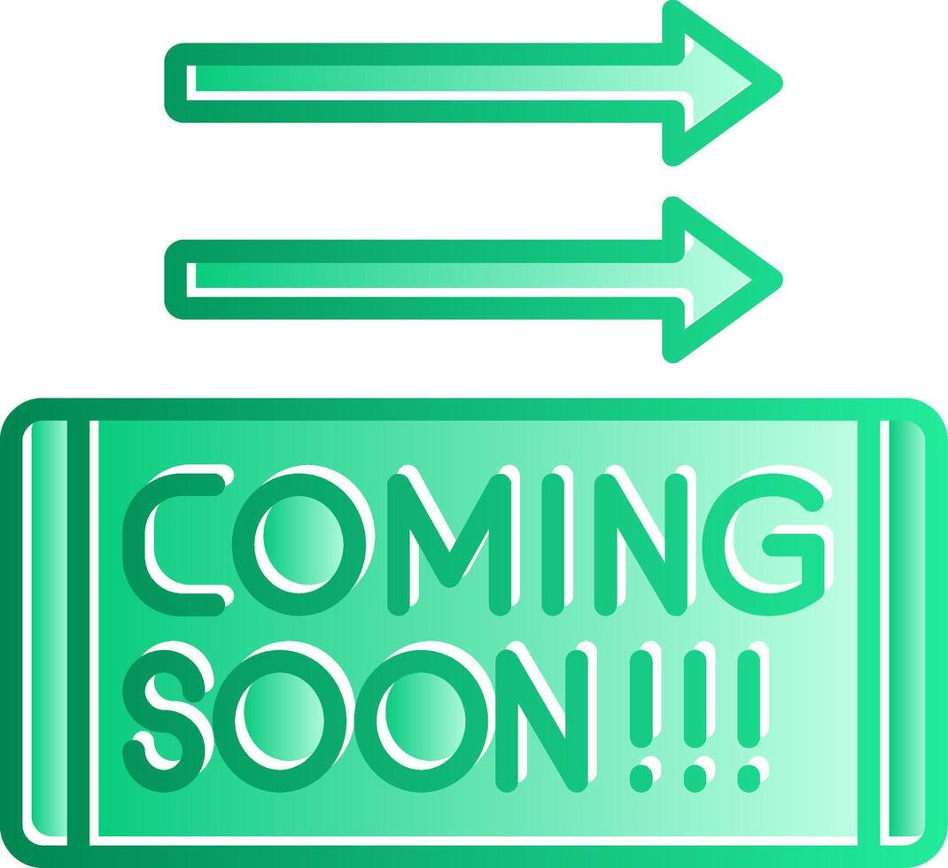 Coming Soon Gradient Slip Icon vector