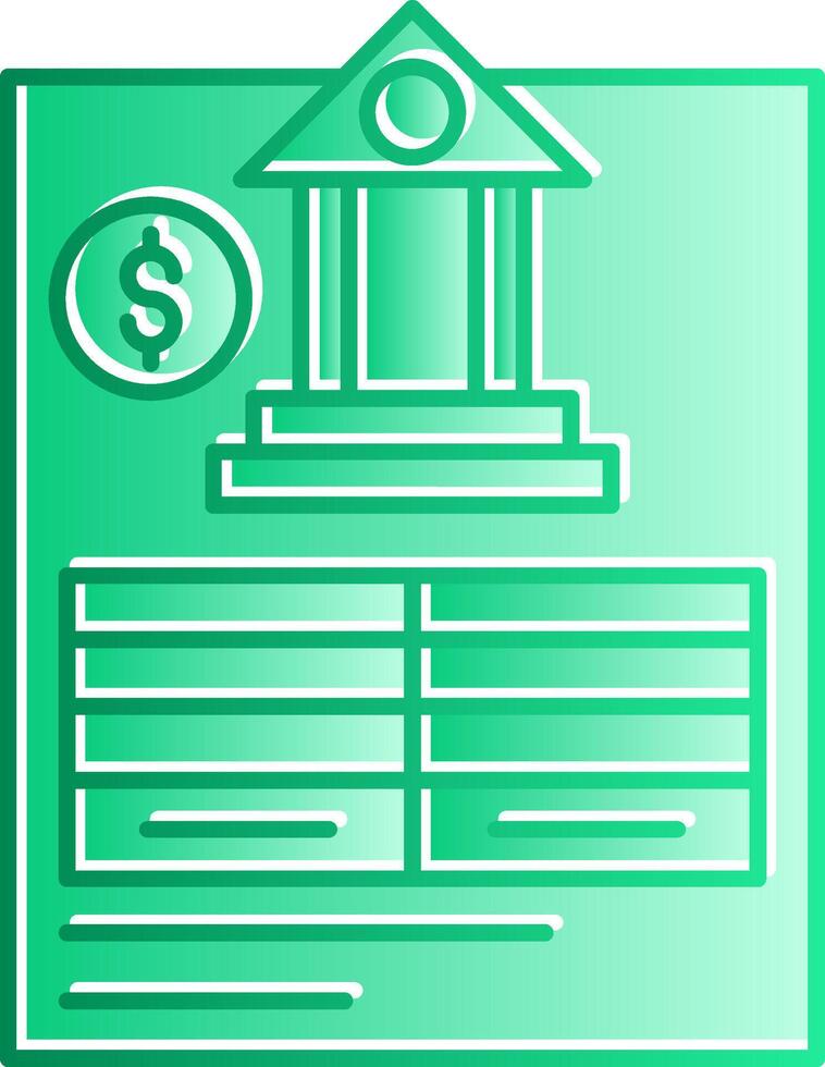 Bank Statement Gradient Slip Icon vector