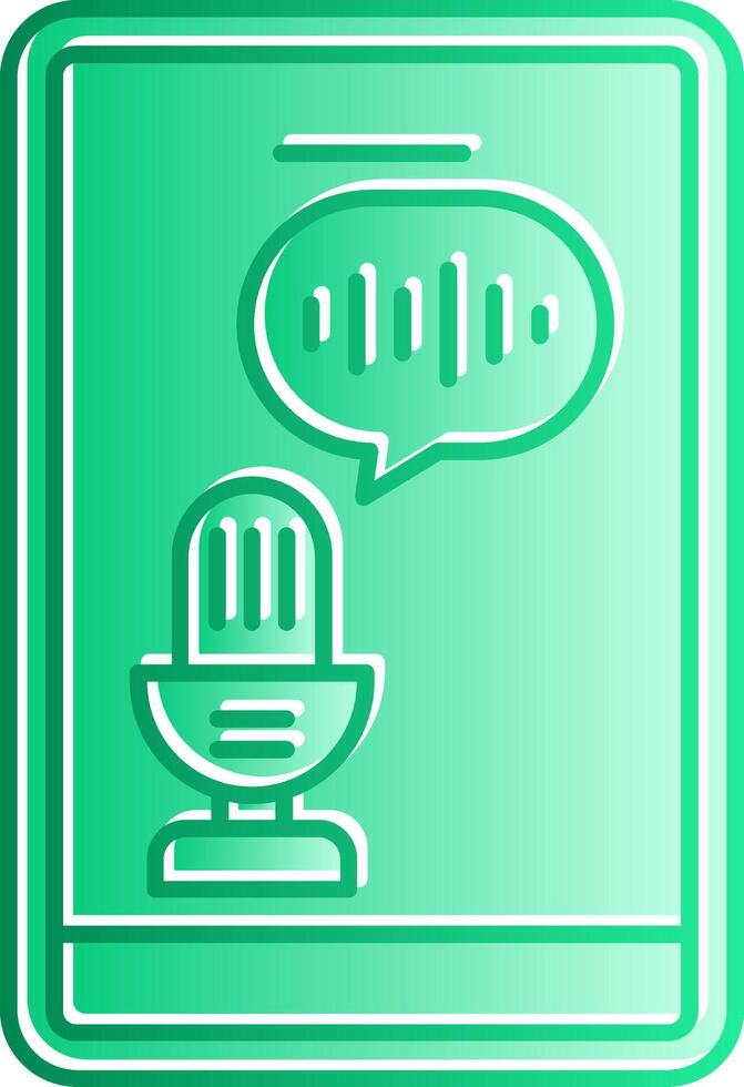 Voice Recognition Gradient Slip Icon vector