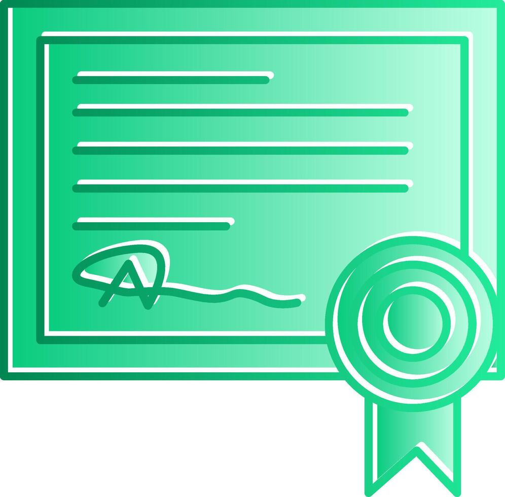 Diploma Certificate Gradient Slip Icon vector