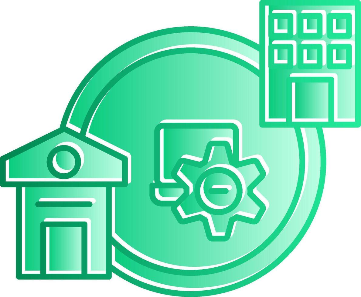 Hybrid Work Gradient Slip Icon vector