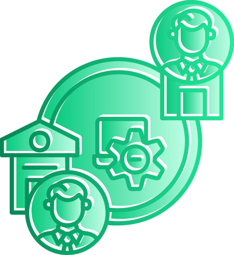 Hybrid Work Gradient Slip Icon vector