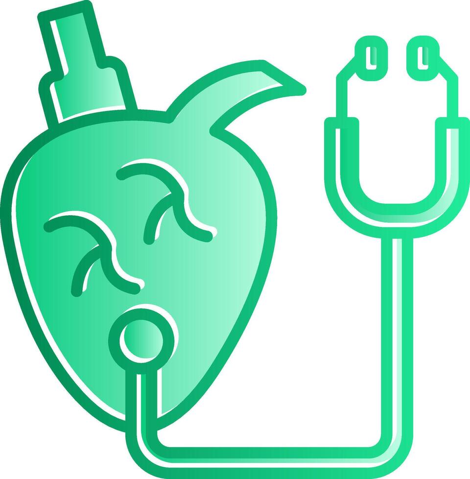 Heart Checkup Gradient Slip Icon vector