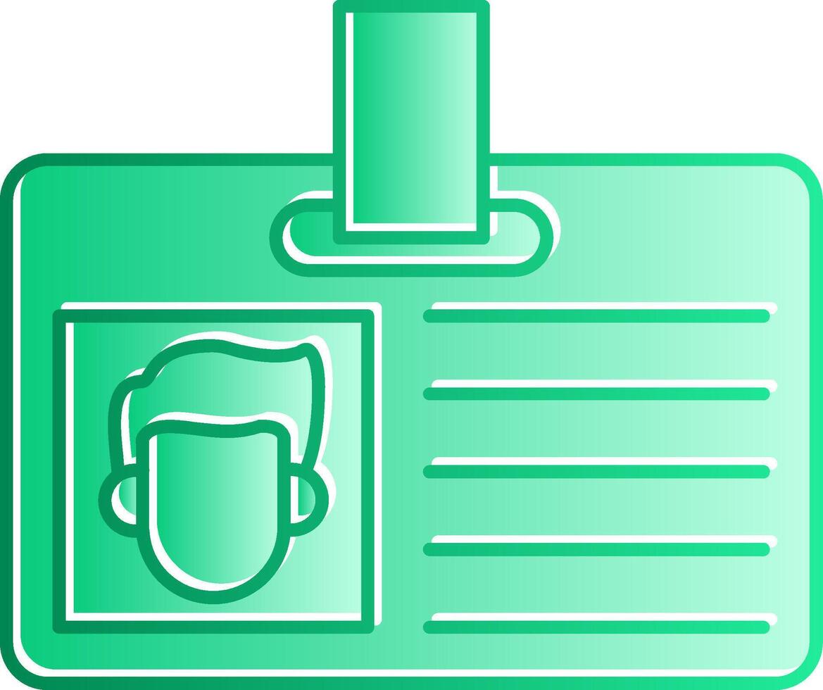 Student Card Gradient Slip Icon vector