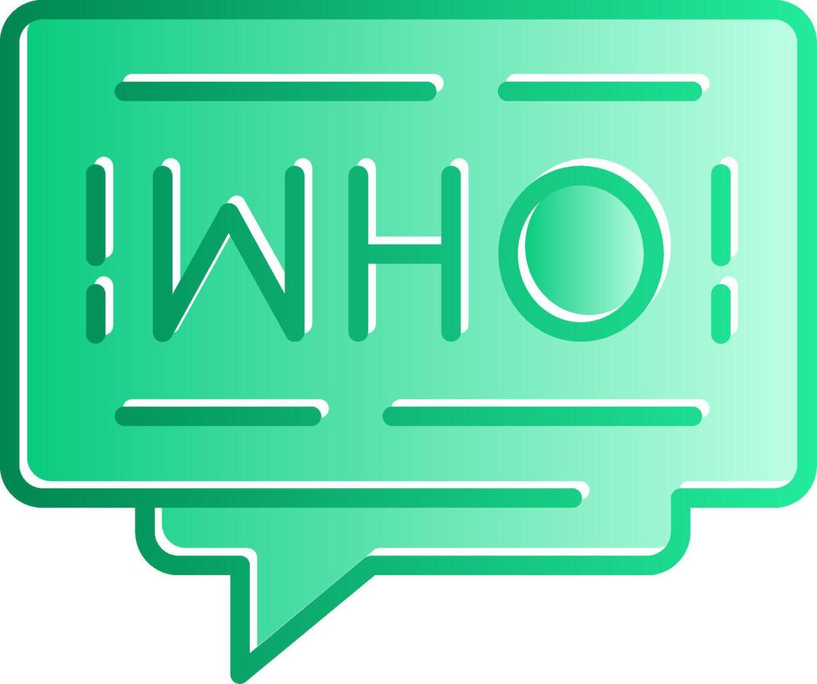 Who Gradient Slip Icon vector