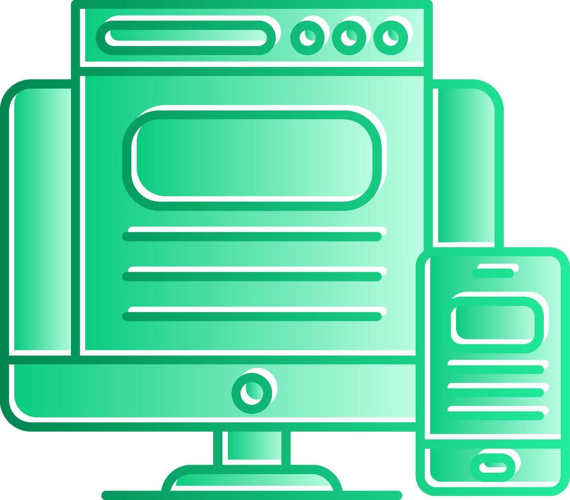 Responsive Design Gradient Slip Icon vector
