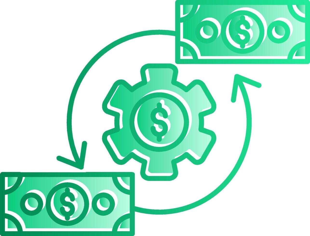 Cash Flow Gradient Slip Icon vector