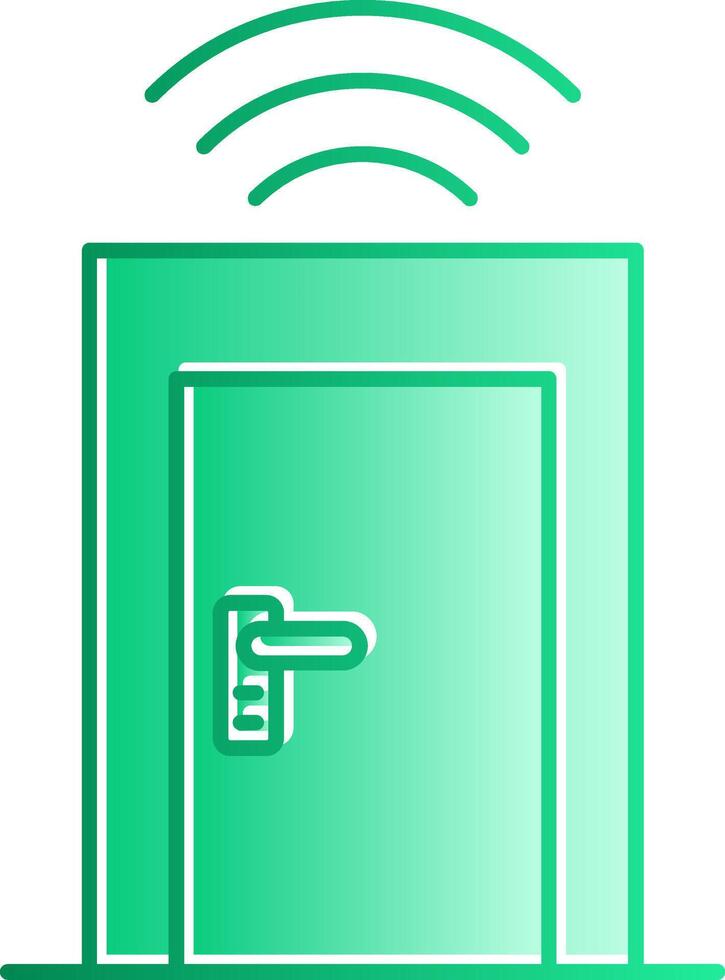 Smart Door Gradient Slip Icon vector