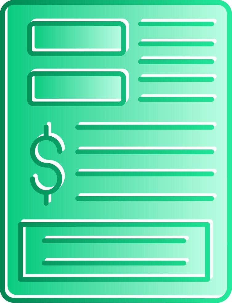 Bills Gradient Slip Icon vector