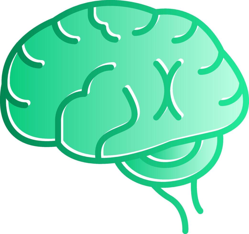 Brain Gradient Slip Icon vector