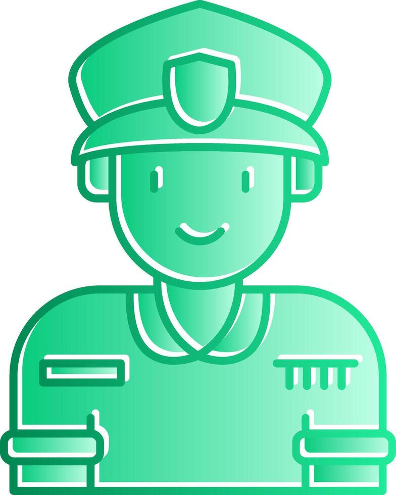 Policeman Gradient Slip Icon vector