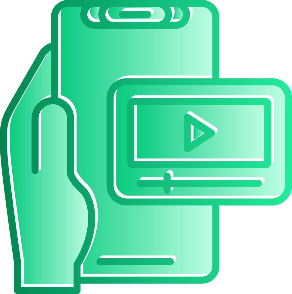 Videoplayer Gradient Slip Icon vector