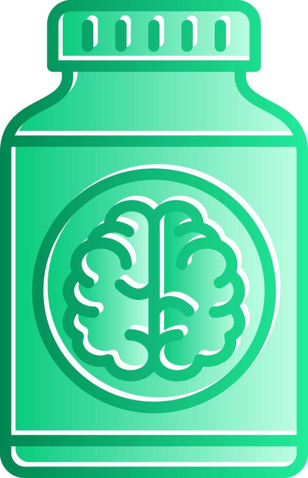 Brain Pills Gradient Slip Icon vector