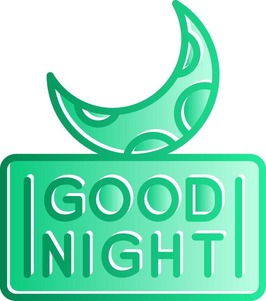 Good Night Gradient Slip Icon vector