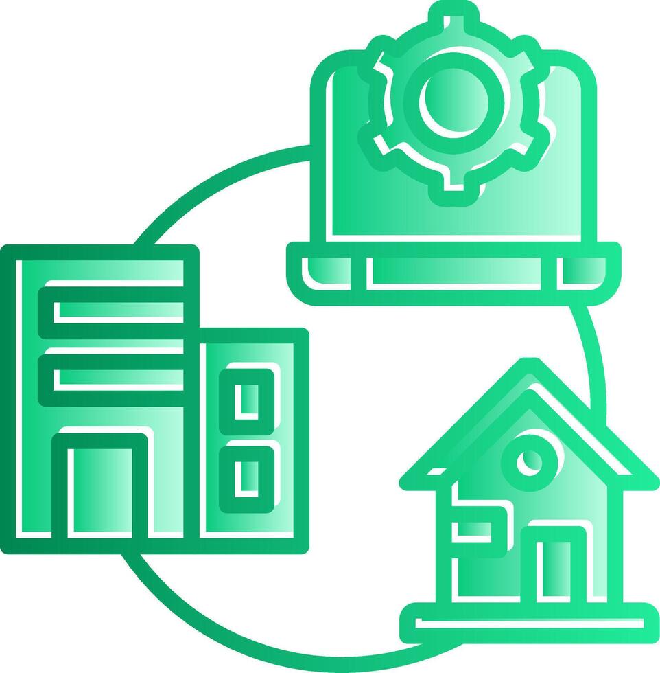 Hybrid Work Gradient Slip Icon vector
