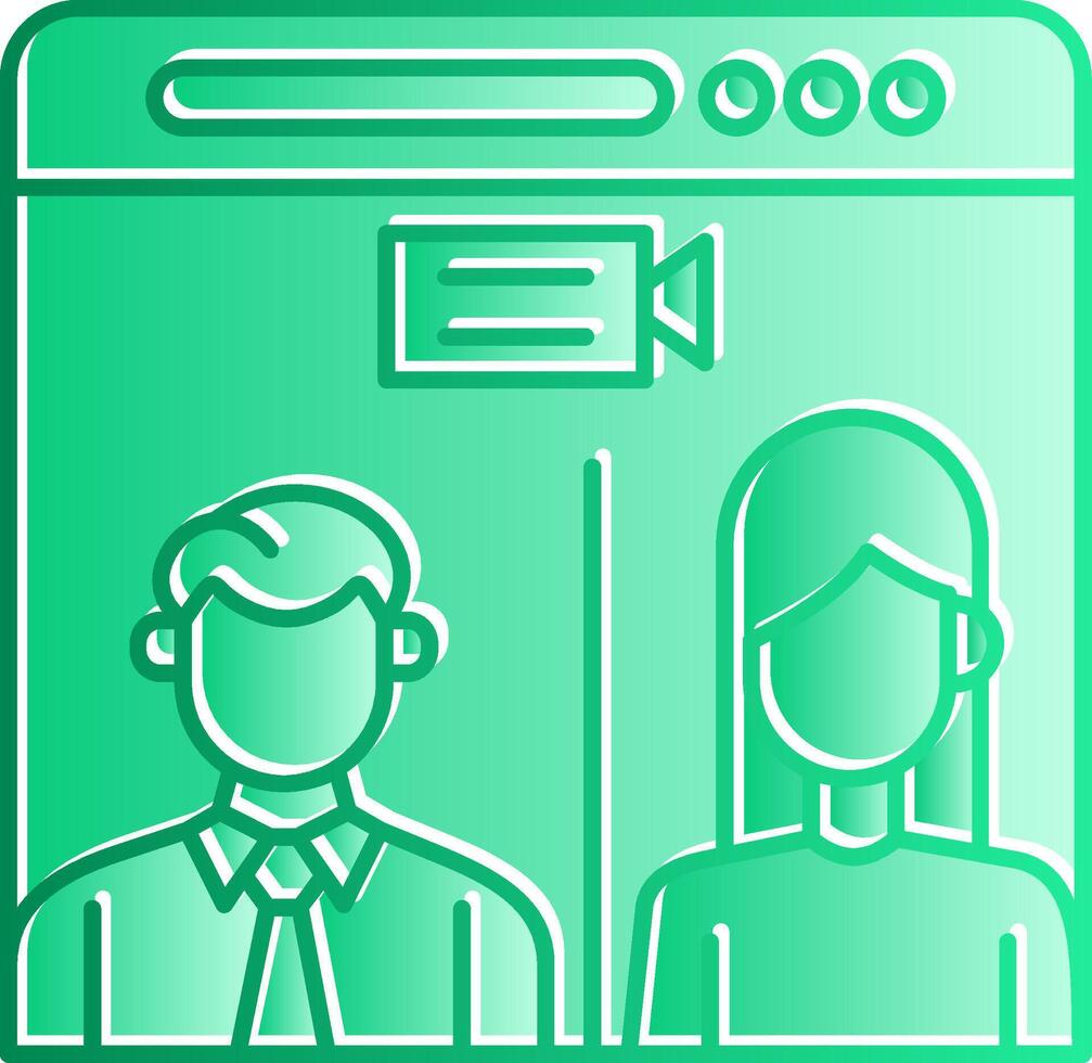 Web Conference Gradient Slip Icon vector